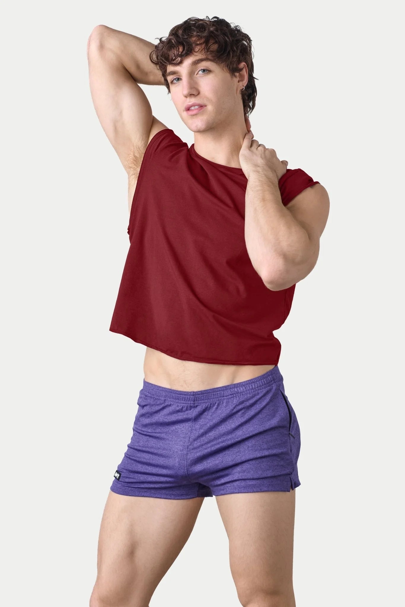 AWRY RAW CROP TEE - MAROON