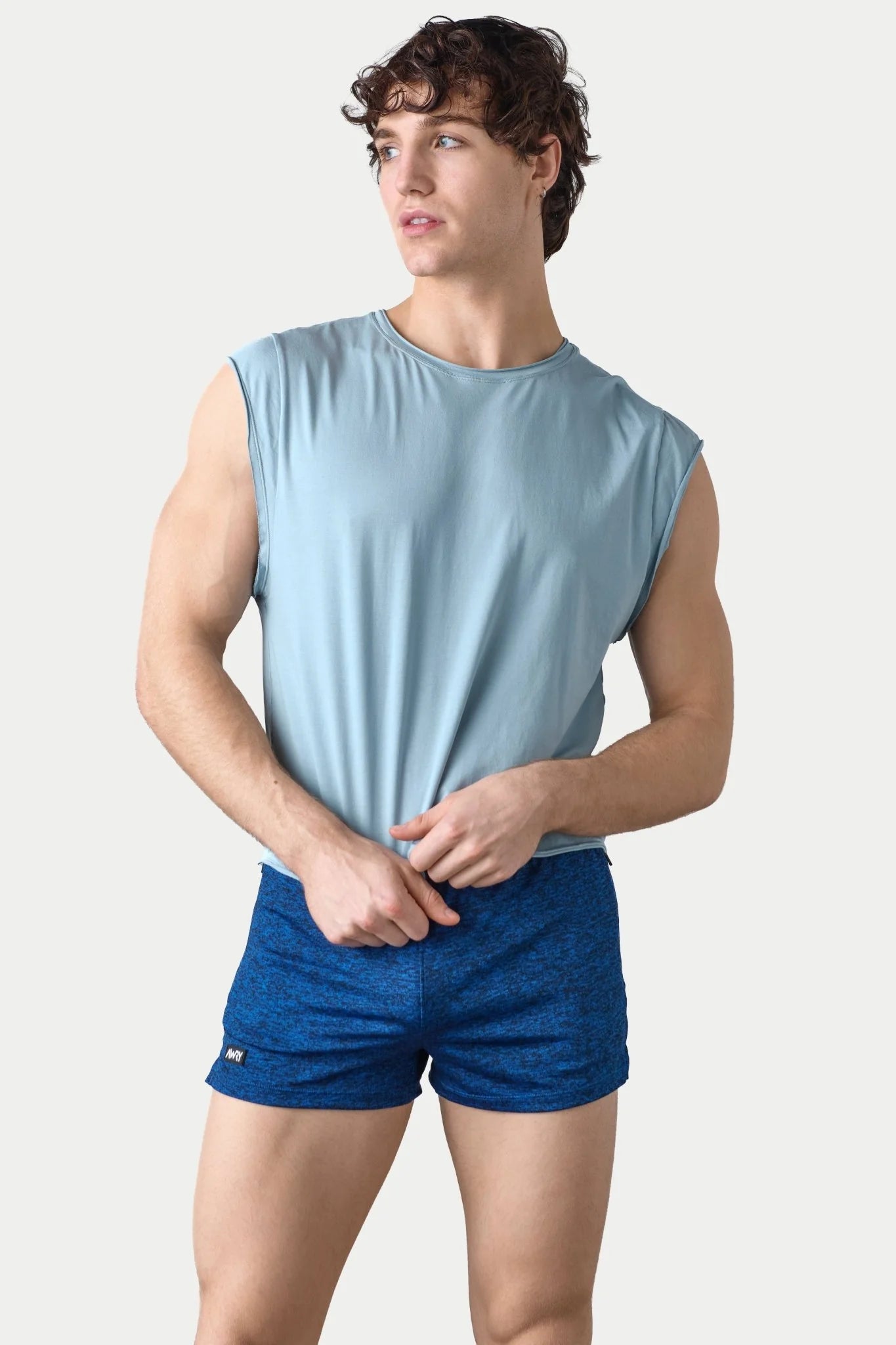 AWRY RAW CROP TEE - SOFT BLUE
