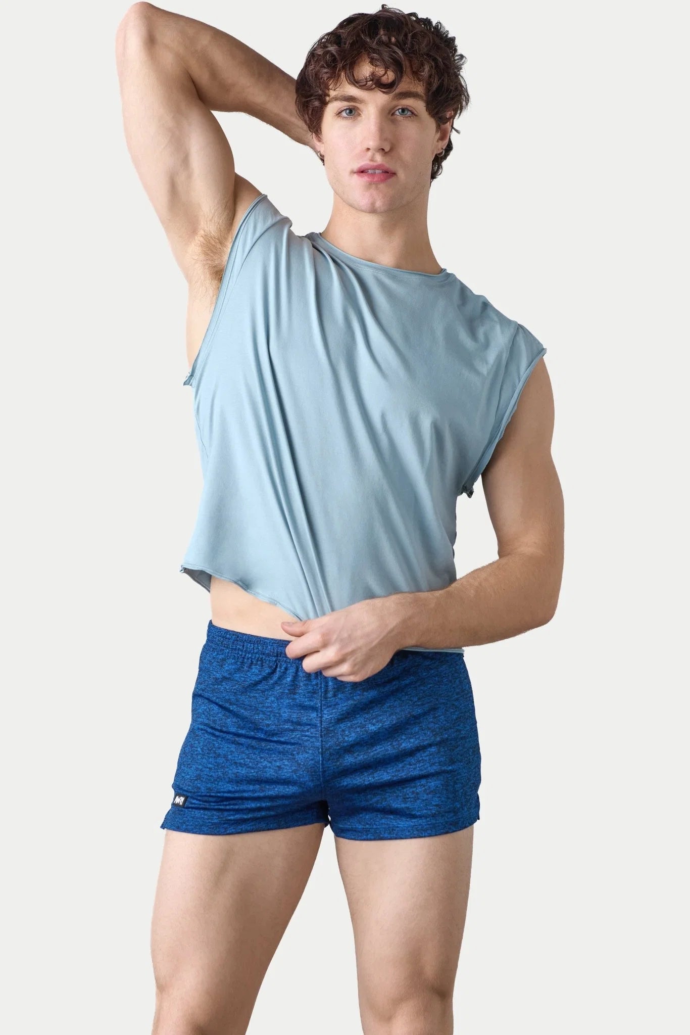 AWRY RAW CROP TEE - SOFT BLUE