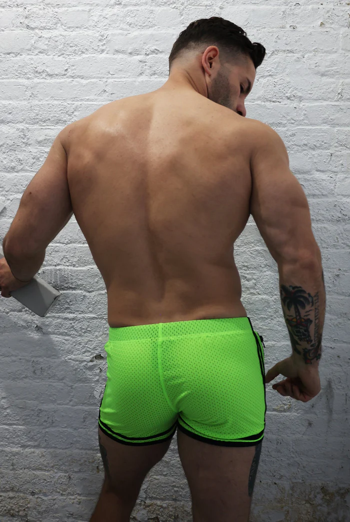 BREEDWELL REMIX CIRCUIT SHORTS - NEON GREEN