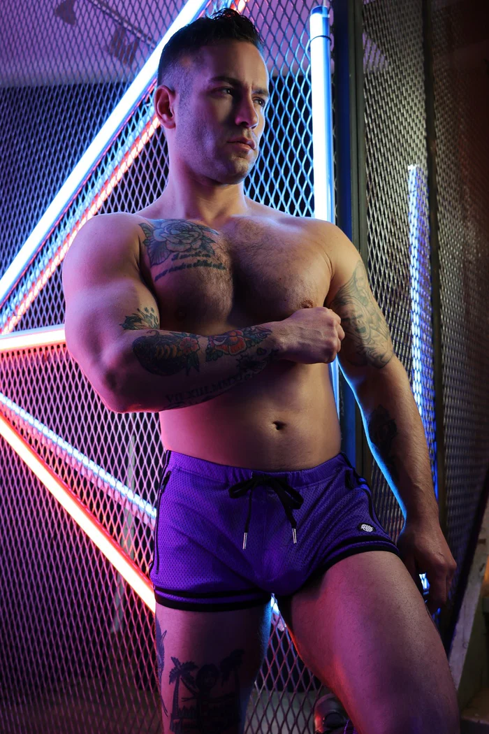 BREEDWELL REMIX CIRCUIT SHORTS - PURPLE