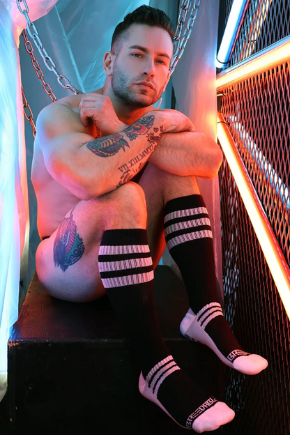 BREEDWELL RETRO REMIX SOCKS - BLACK