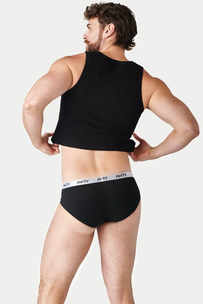 AWRY RIBBED CROP TANK - BLACK