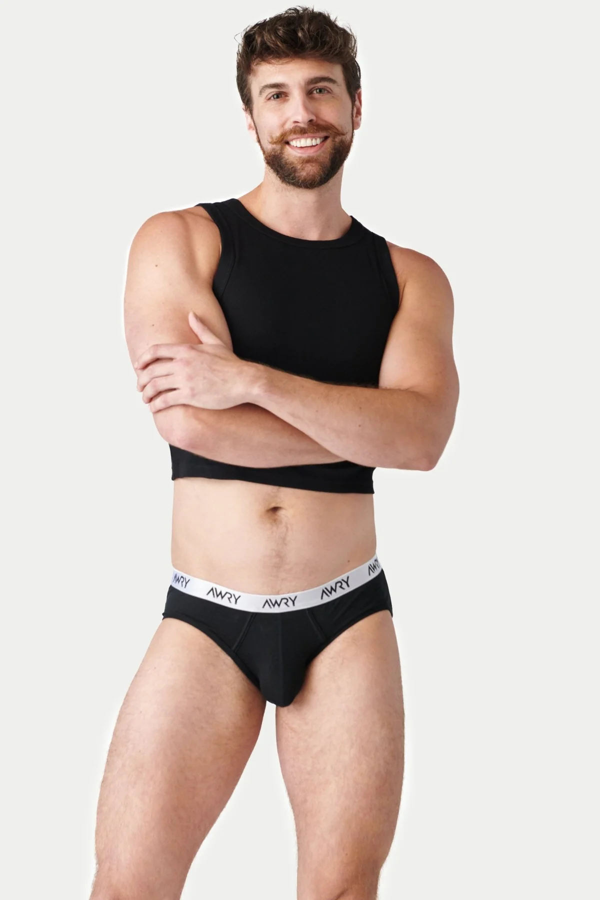 AWRY RIBBED CROP TANK - BLACK