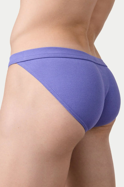 AWRY RIBBED TANGA BRIEF - PASTEL PURPLE