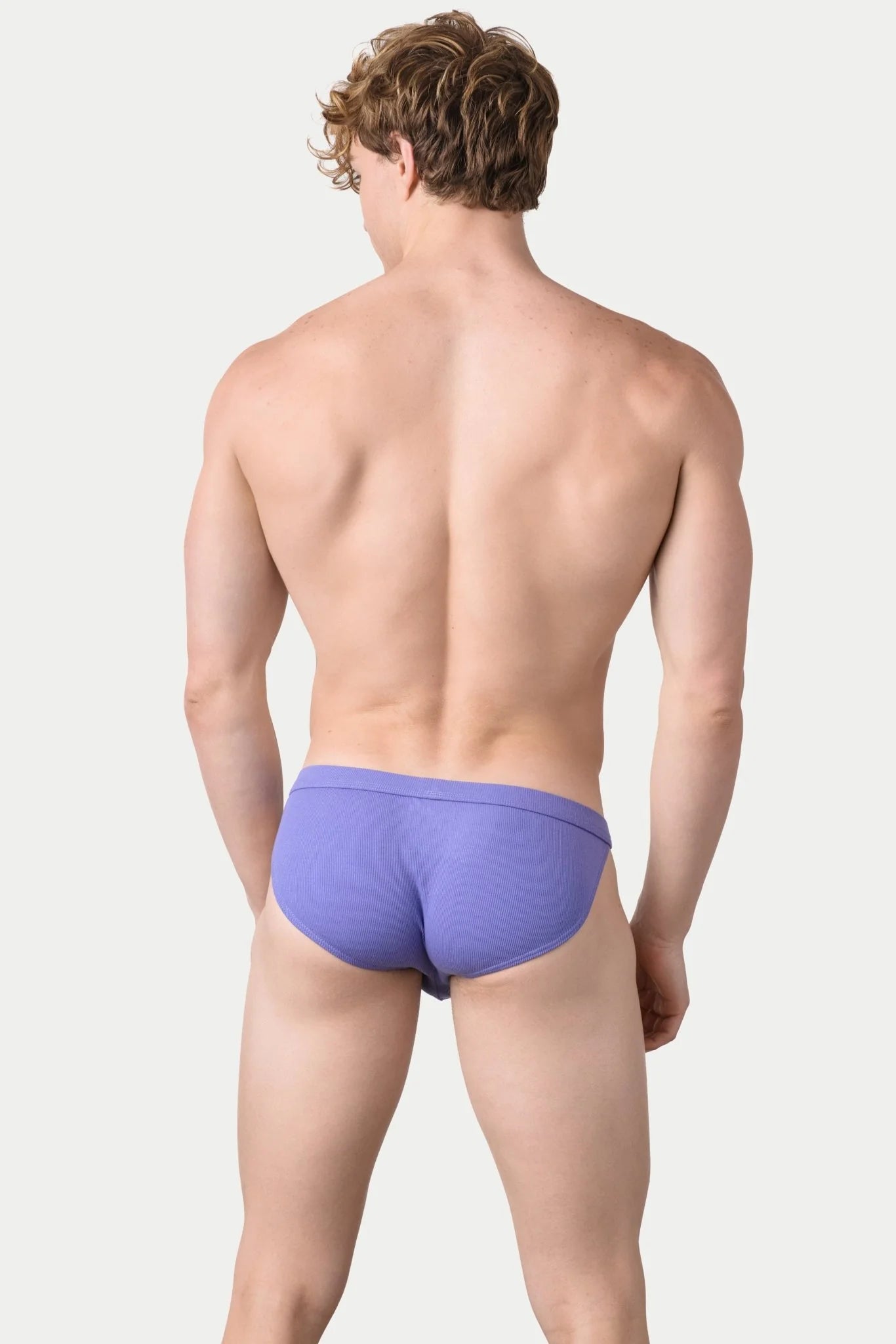 AWRY RIBBED TANGA BRIEF - PASTEL PURPLE