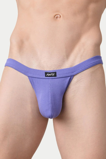 AWRY RIBBED TANGA BRIEF - PASTEL PURPLE