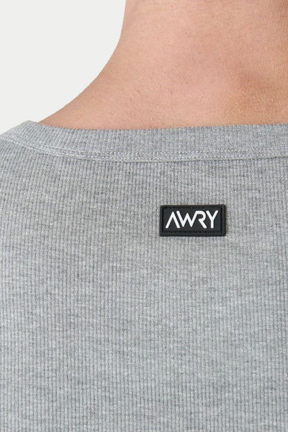 AWRY RIBBED TANK - HEATHER GRAY