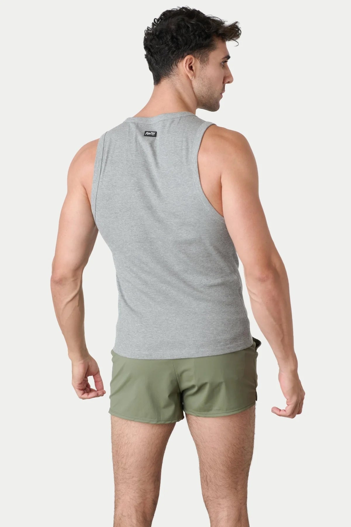 AWRY RIBBED TANK - HEATHER GRAY