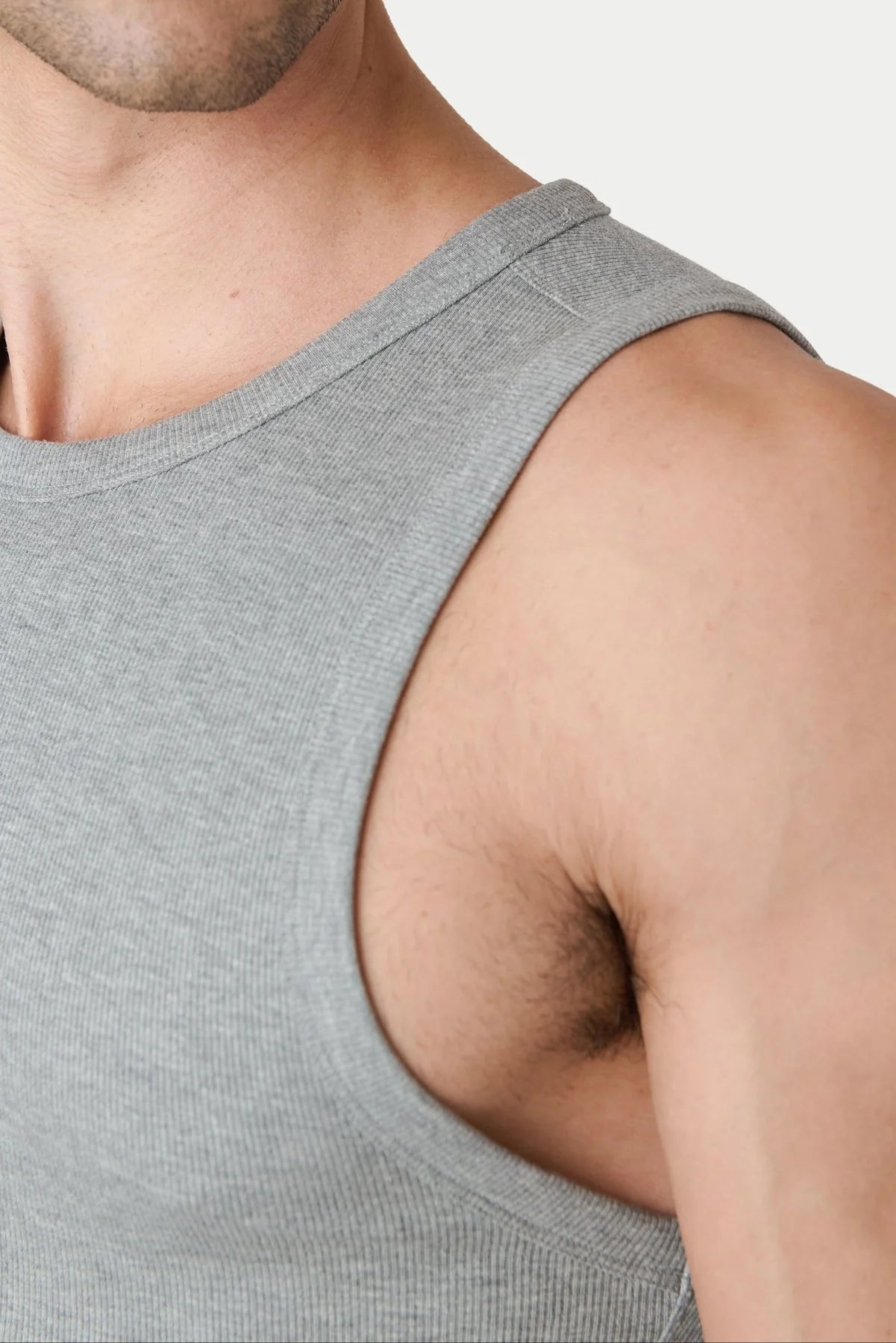 AWRY RIBBED TANK - HEATHER GRAY