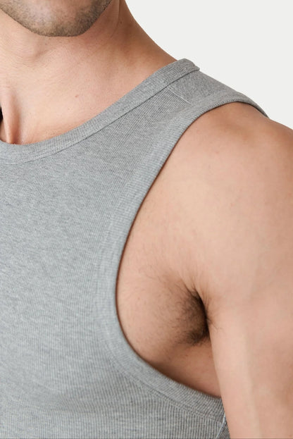 AWRY RIBBED TANK - HEATHER GRAY