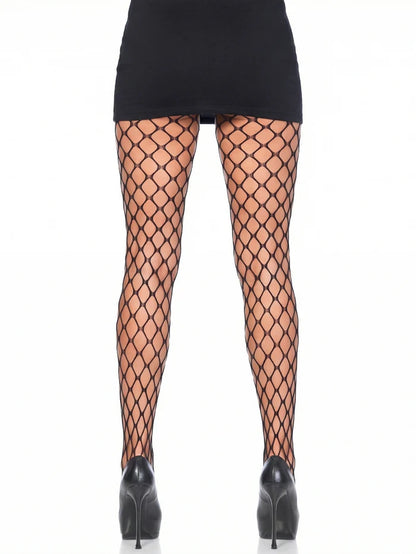 LEG AVENUE MEENA SCALE NET TIGHTS - BLACK