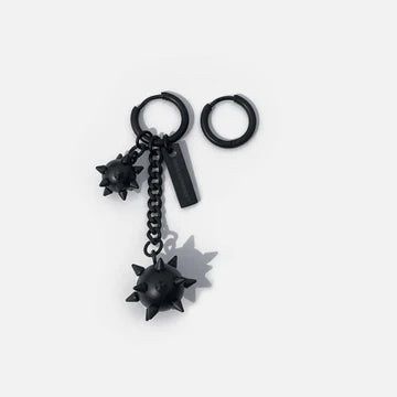 RARE ROMANCE TRICHARM SPIKEBALL EARRINGS BLACK