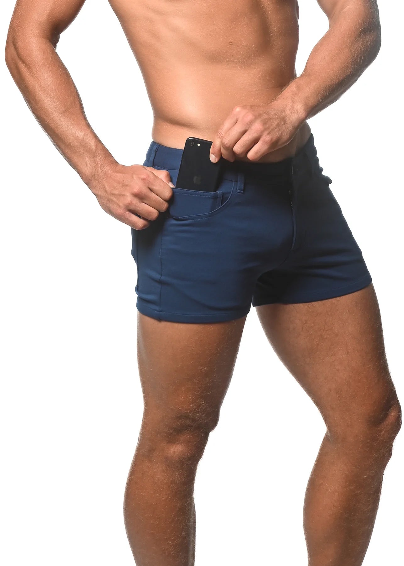 ST33LE 3” STRETCH KNIT JEAN SHORTS PEACOAT