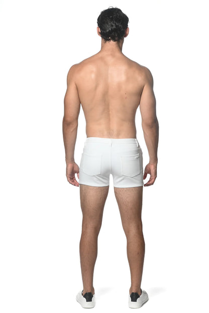 ST33LE 3” STRETCH KNIT JEAN SHORTS OFF WHITE
