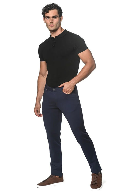 POSTMARC 5 POCKET STRETCH KNIT JEANS - NAVY