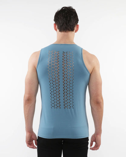ST33LE LASER CUT STRETCH JERSEY TANK BLUEPRINT