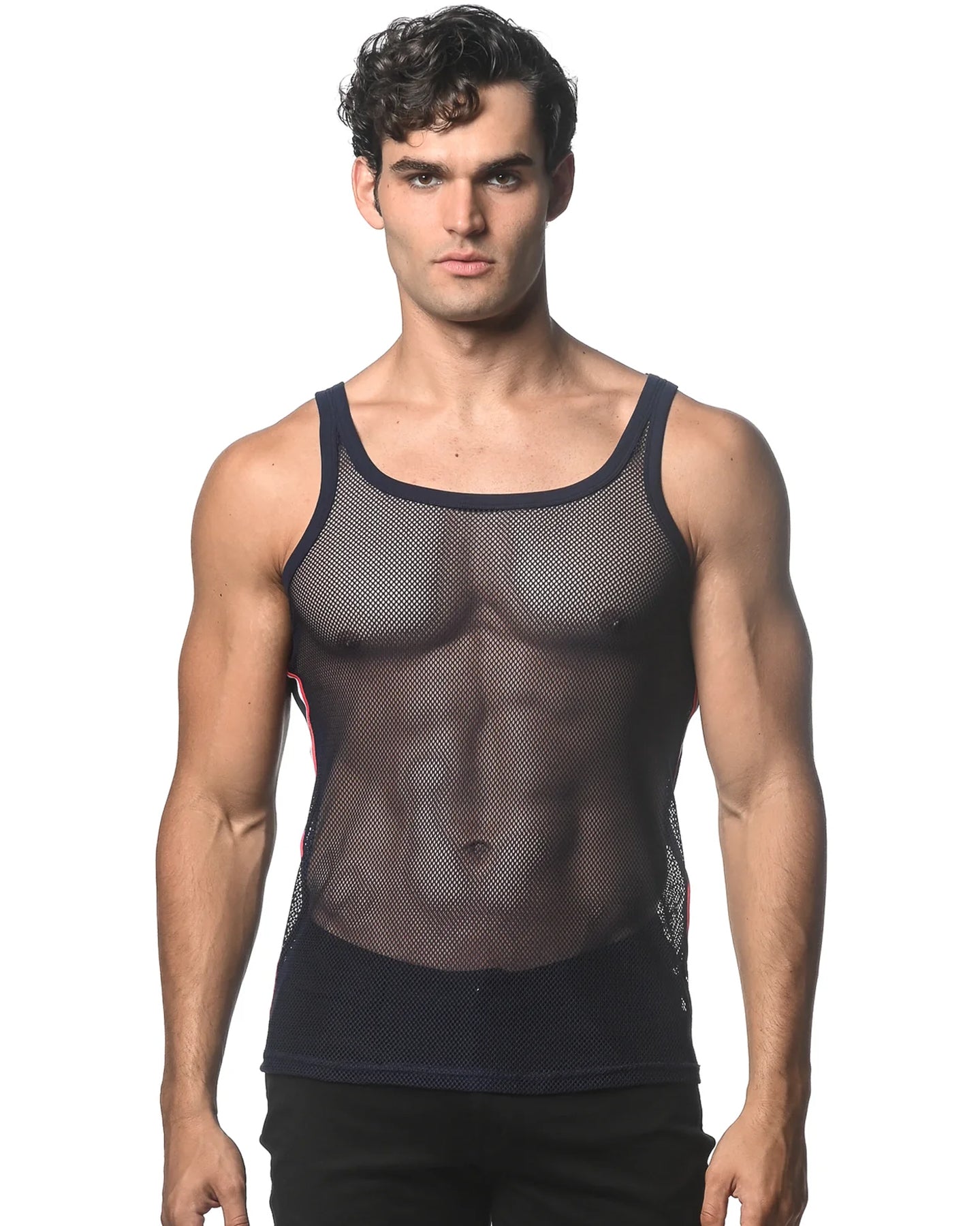 ST33LE STRETCH MESH TANK W/ SIDE TAPE NAVY