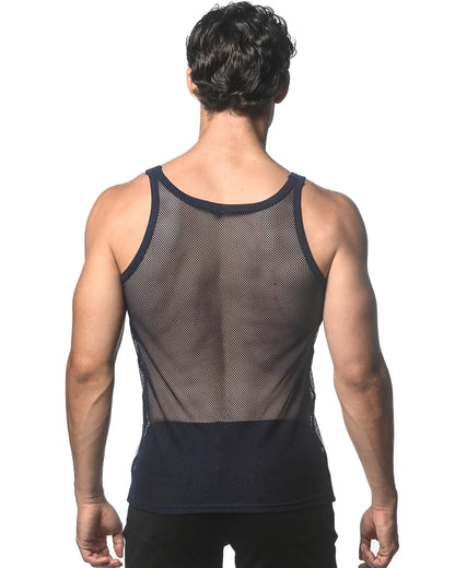 ST33LE STRETCH MESH TANK W/ SIDE TAPE NAVY
