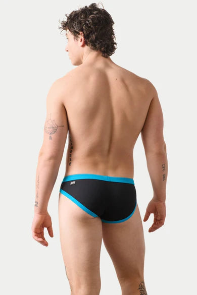AWRY SURGE CONTRAST BRIEF - BLACK/ TURQUOISE