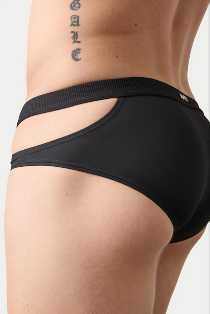 AWRY SURGE SPLIT SWIM BRIEF - BLACK