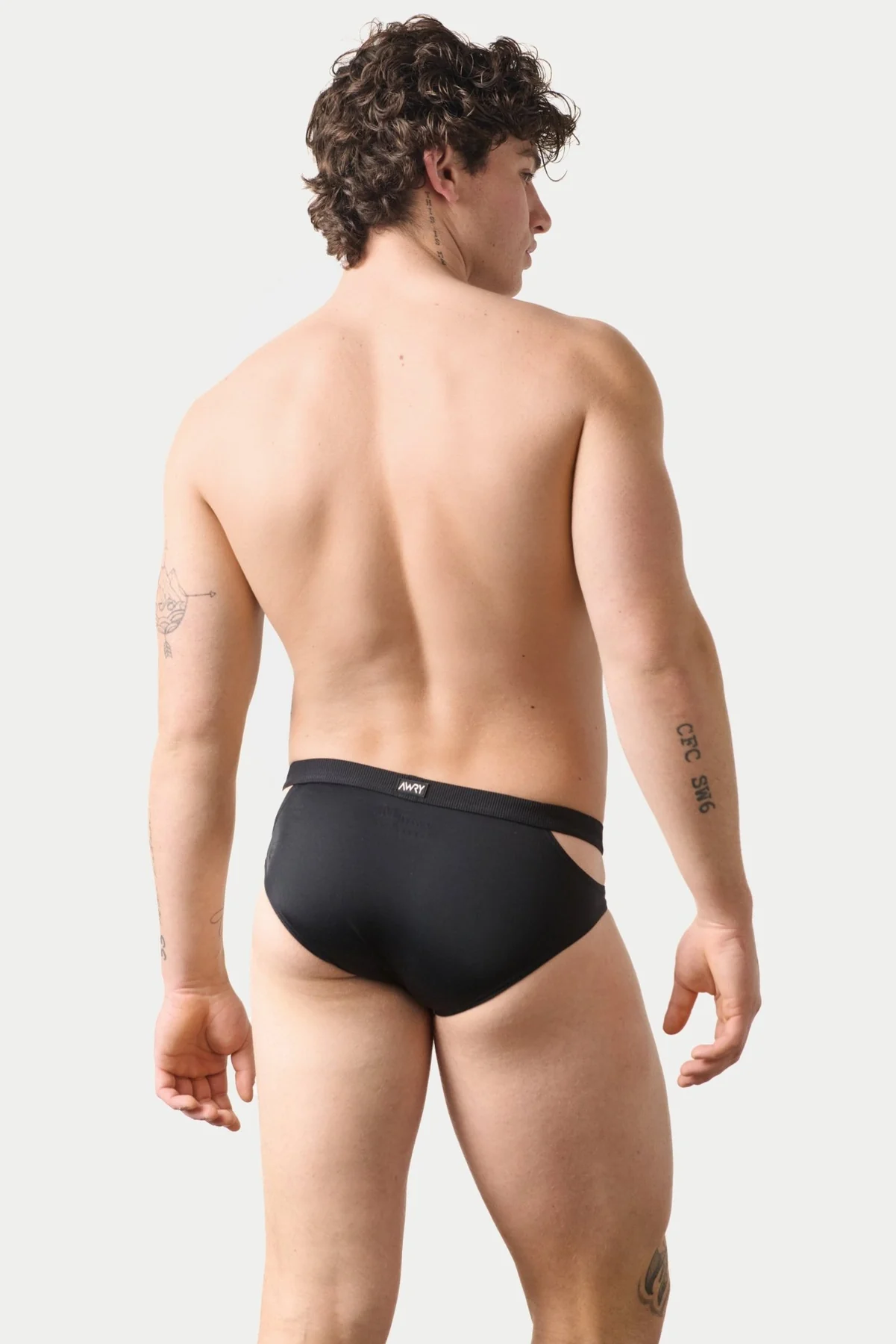 AWRY SURGE SPLIT SWIM BRIEF - BLACK