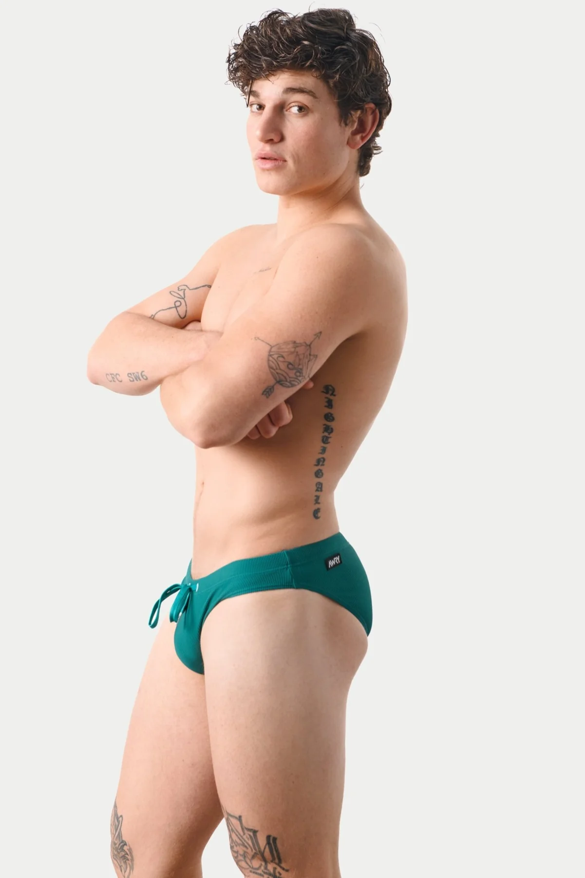 AWRY SURGE SWIM BRIEF - TEAL