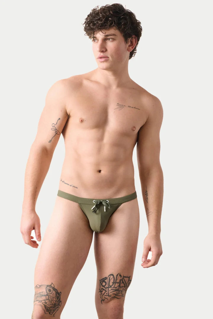 AWRY SURGE SWIM THONG - ARMY GREEN