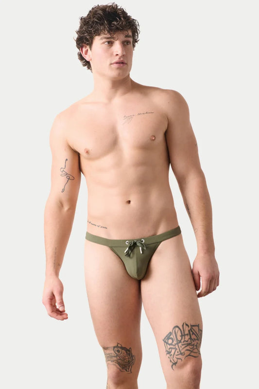 AWRY SURGE SWIM THONG - ARMY GREEN