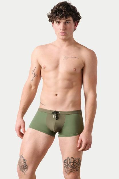 AWRY SURGE SWIM THONG TRUNK - ARMY GREEN