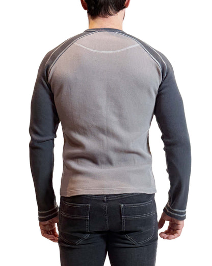 NASTY PIG THERMO HENLEY LONG SLEEVE - SHARK GREY/ FOSSIL GREY